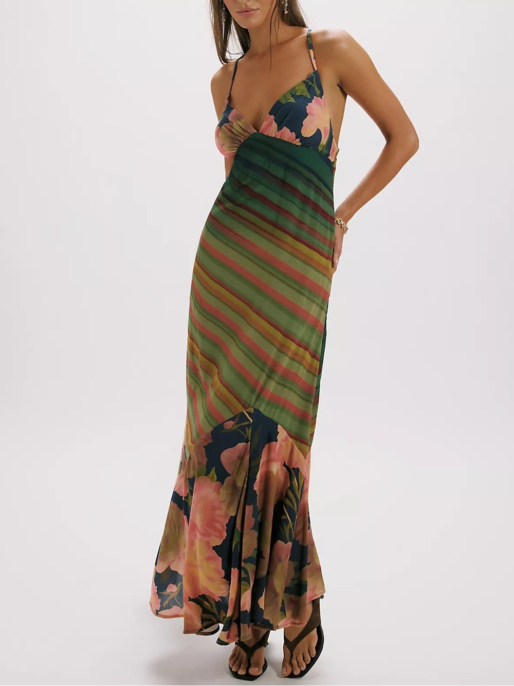 Free People Painted Sands Maxi Dress in Navy NWT